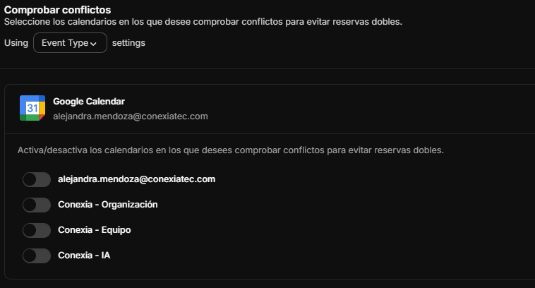 Comprobar conflictos.